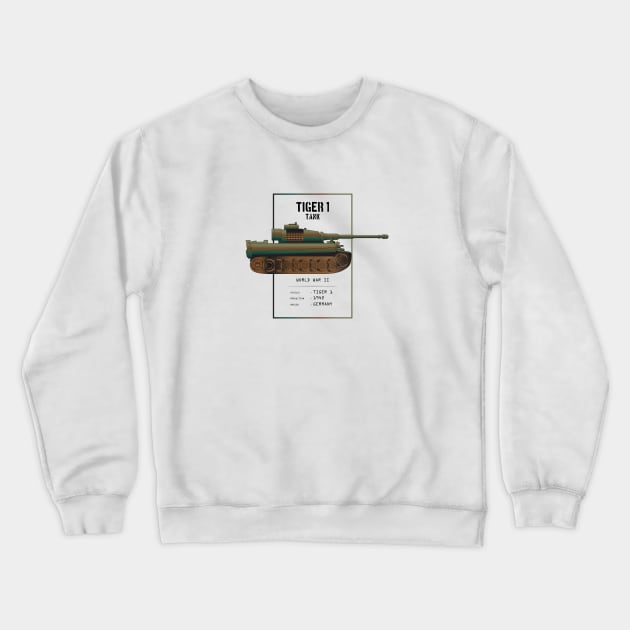 1942 Tiger 1 Tank Crewneck Sweatshirt by kindacoolbutnotreally